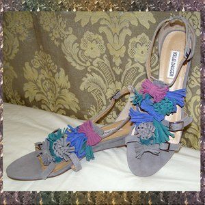 Kelsi Dagger size 8 Suede gray sandals Wedge heels